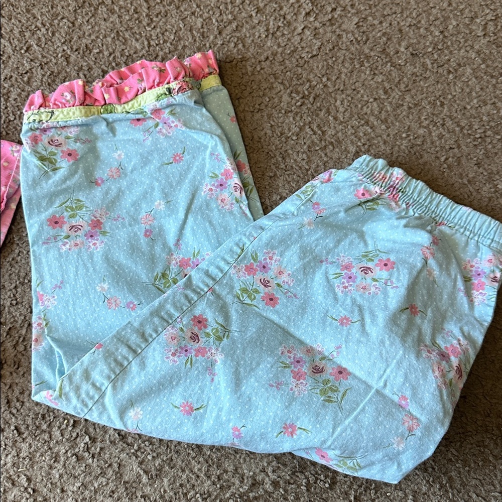 Vintage Hanna Andersson Pink and Blue Floral Matching Set - Picture 3 of 6